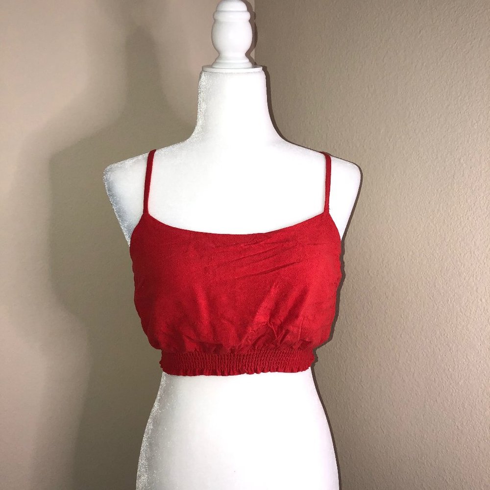 Red strappy crop top size M
